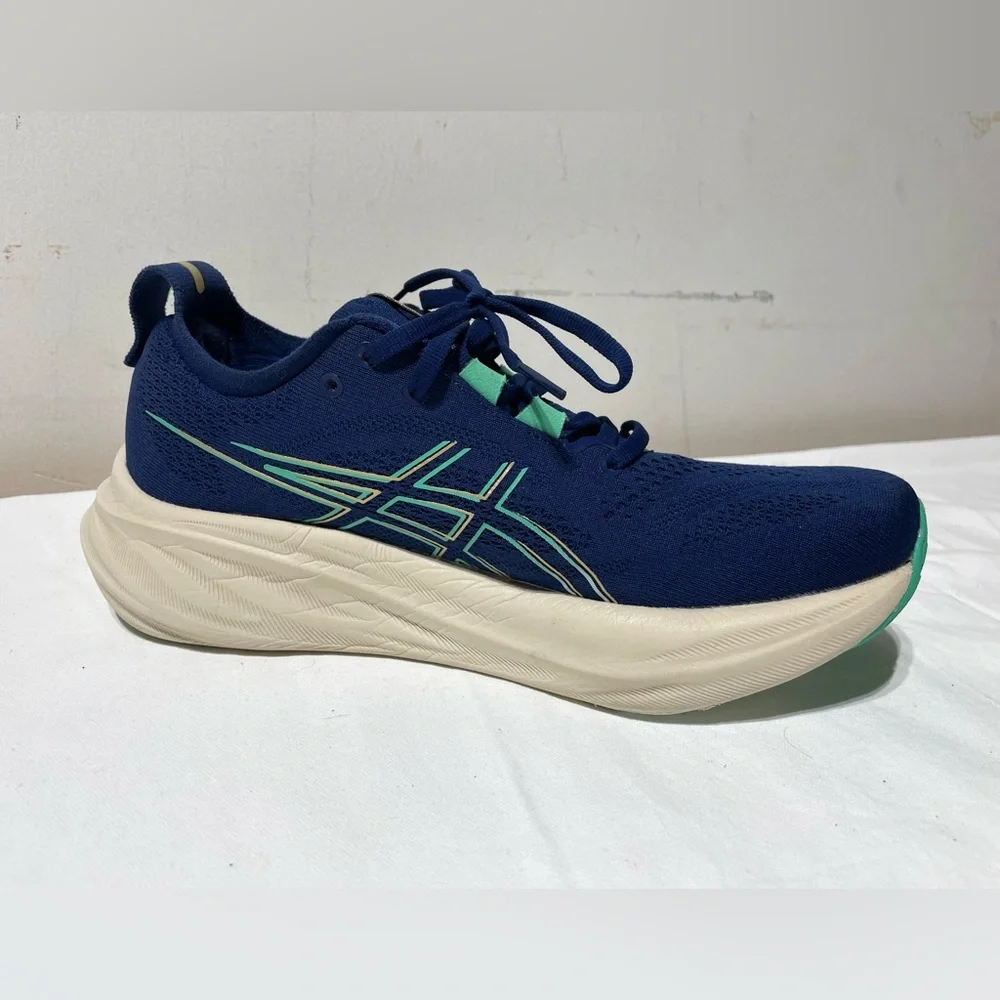 ASICS Womens Gel-Nimbus 26 Size 9 Blue Expanse Aurora Green 1012B601-400 - Picture 8 of 16
